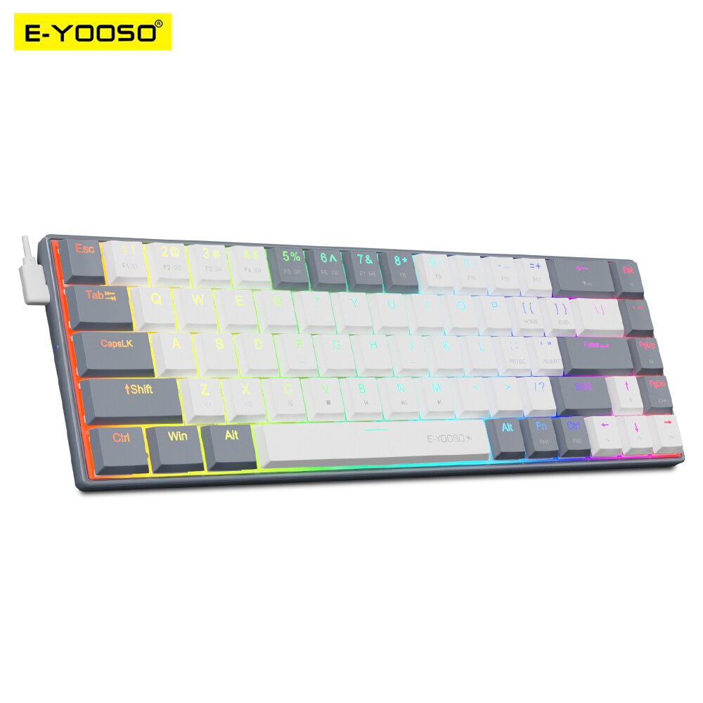 Gaming Keyboard Mini Mechanical - E-YOOSO A68 RGB Mini Slim USB