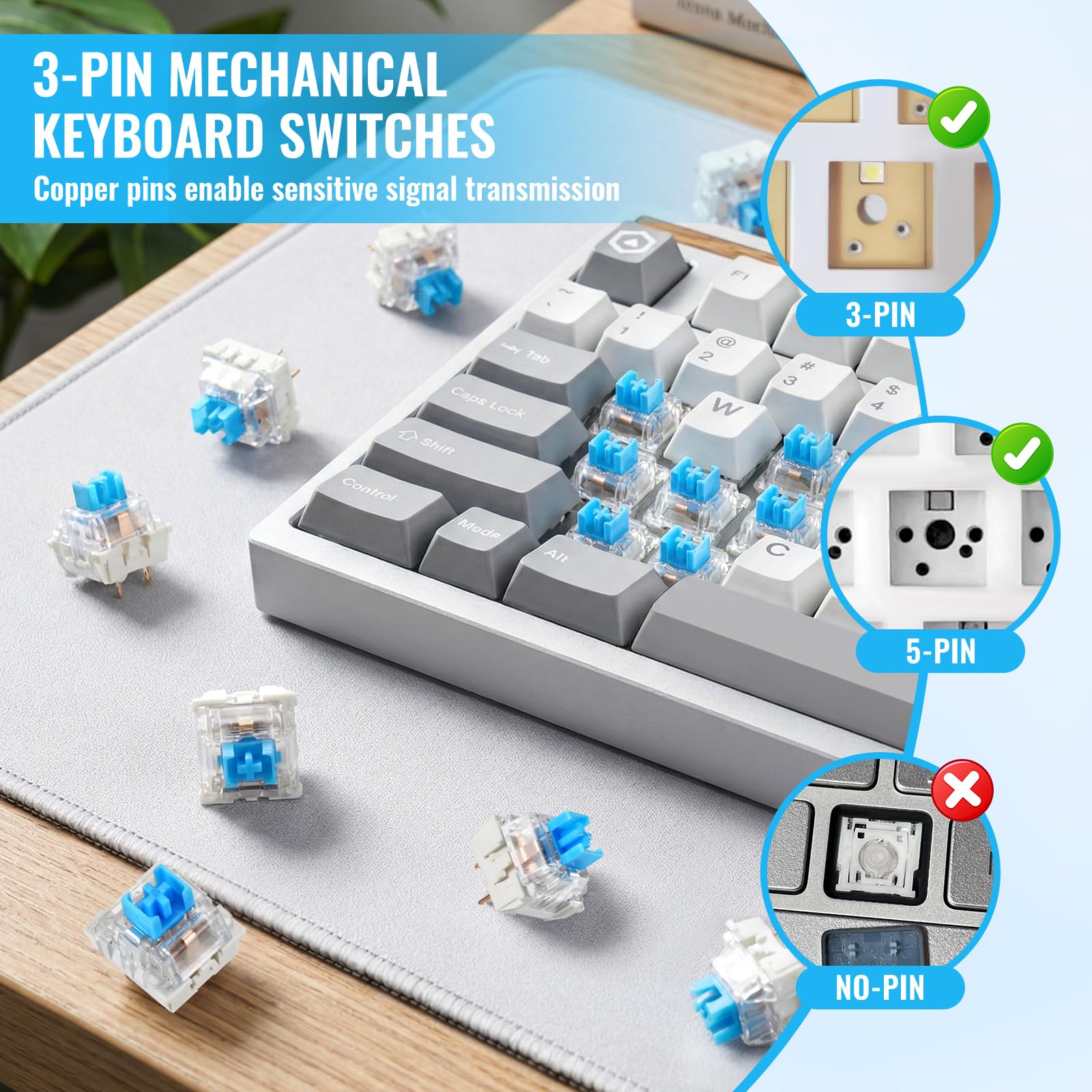 3 Pin Tactile Keyboard Switche - Switch Opener Tool recension och pris