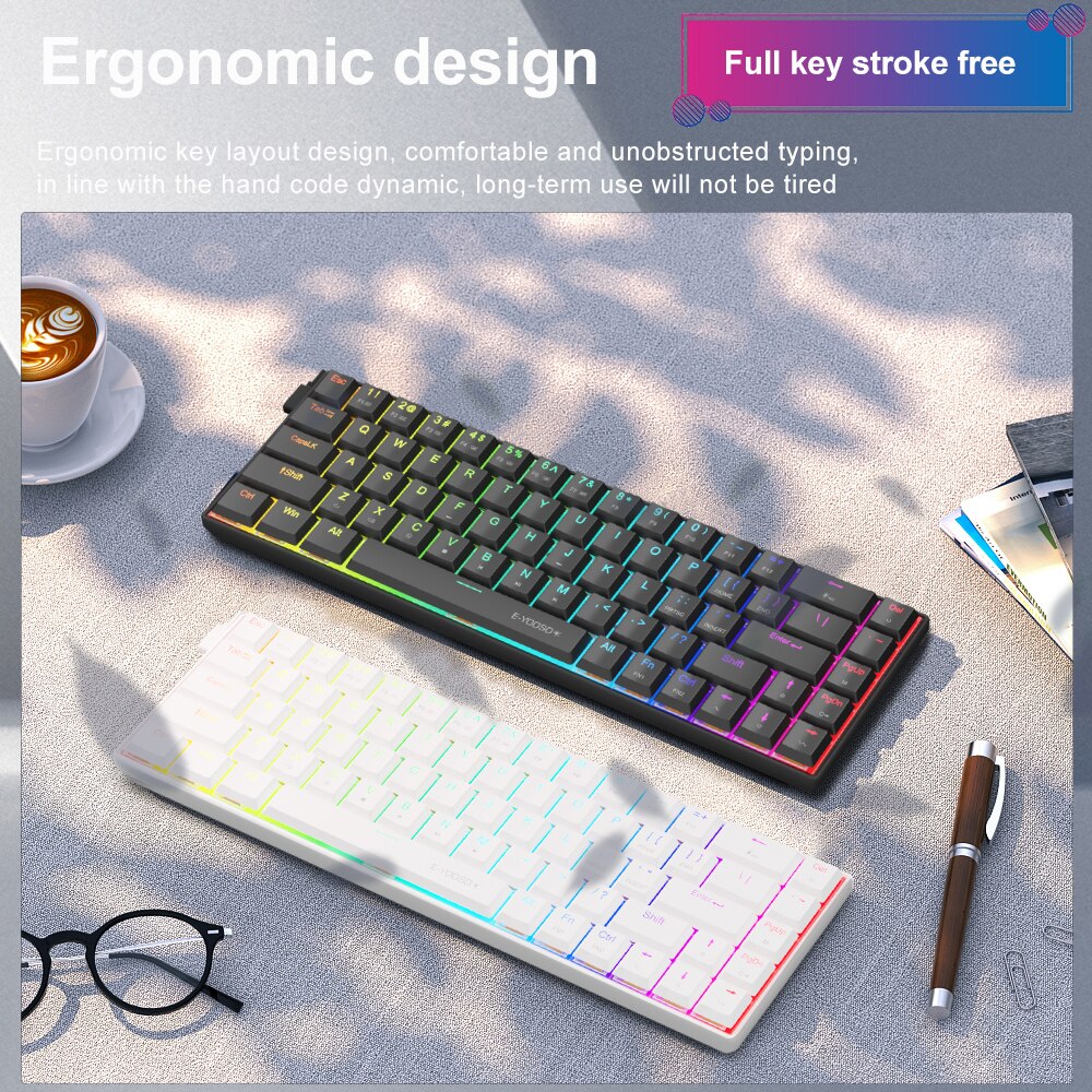E-YOOSO A68 RGB Mini Slim USB  - Gaming Keyboard Mini Mechanical recension och pris
