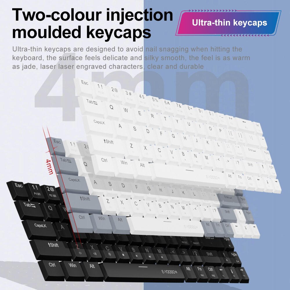 E-YOOSO A68 RGB Mini Slim USB  - Gaming Keyboard Mini Mechanical recension och pris
