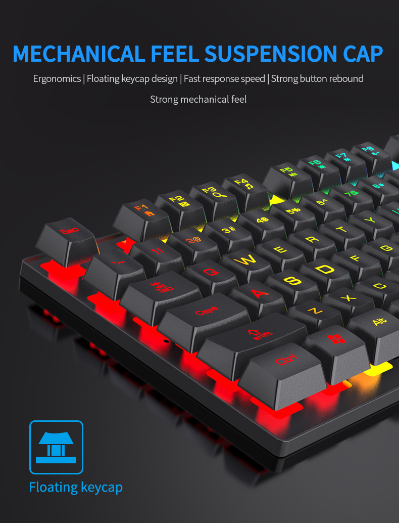104 Key Backlit Mechanical Key - Keyboard Mouse Bundle Gaming recension och pris