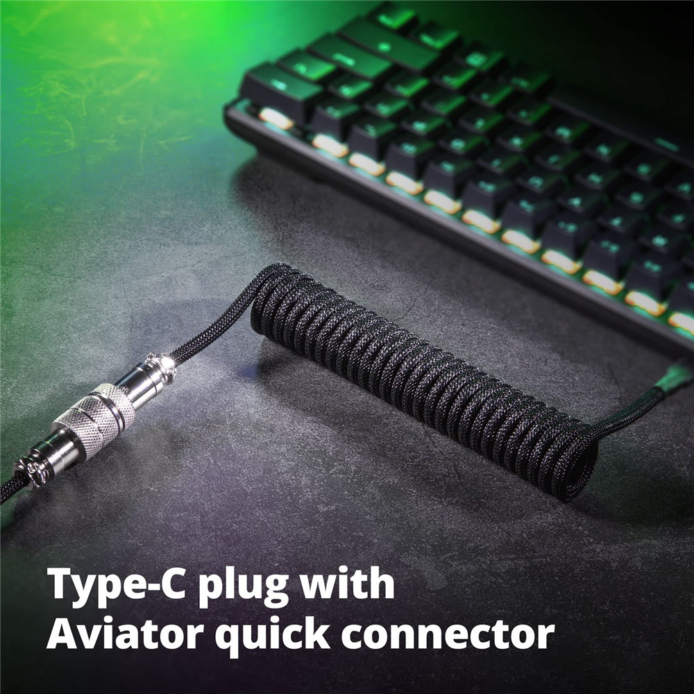 Mechanical Keyboard Coiled Cab - Gaming Keyboard Type C recension och pris