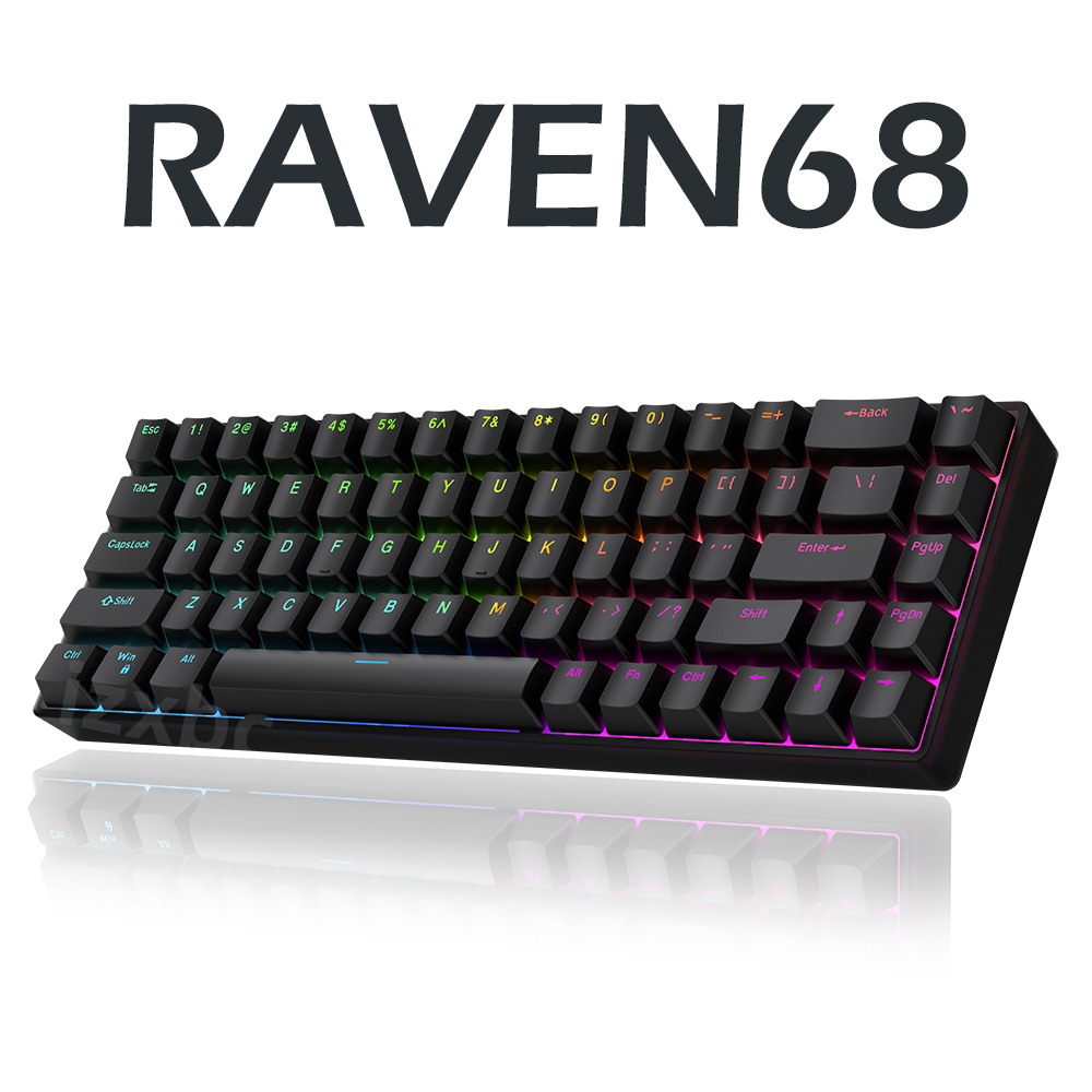 Raven68 Wired Mechanical Keybo - Gaming Keyboard Hand recension och pris