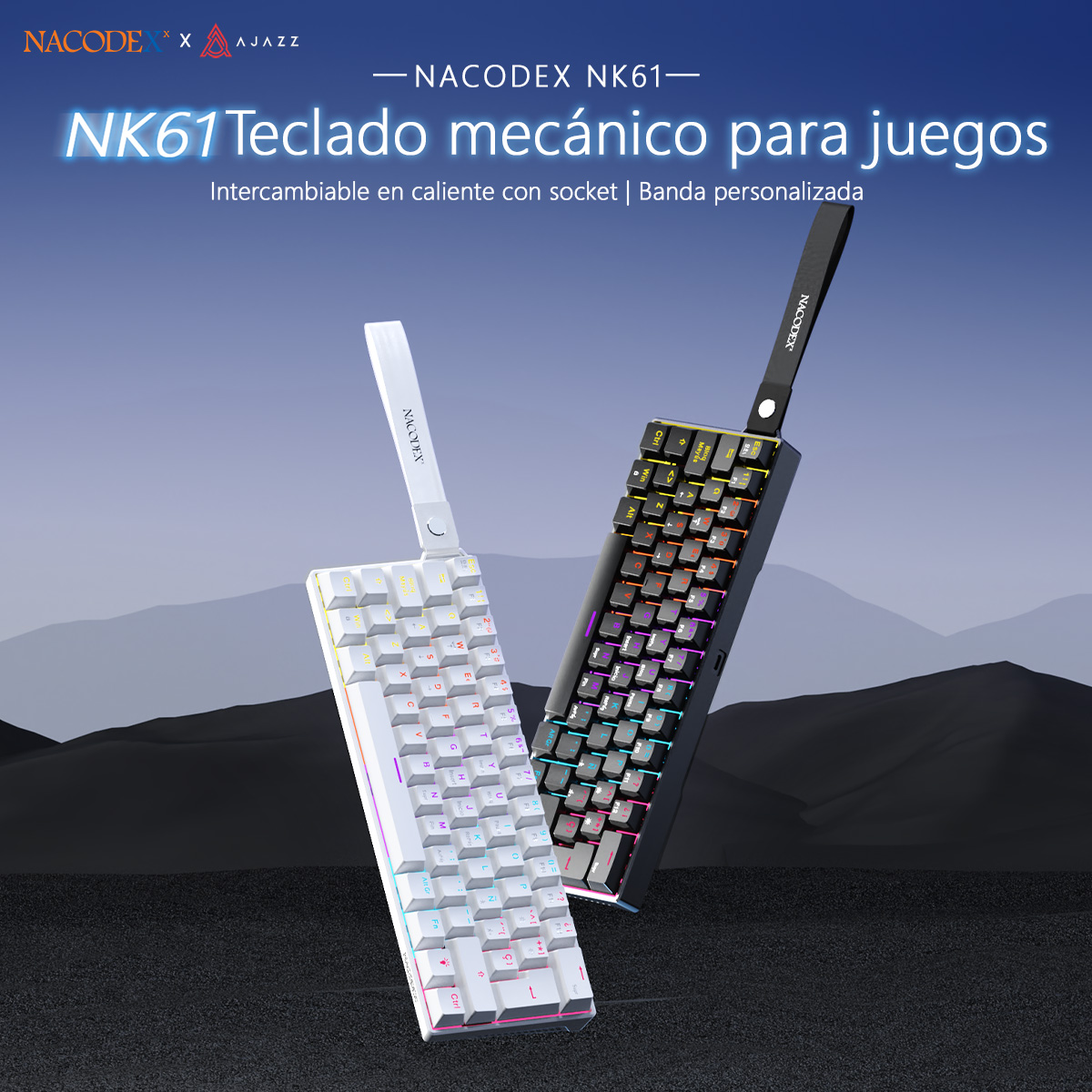 AJAZZ NK61 Spanish Layout Wire - Gaming Keyboard Mini Mechanical recension och pris