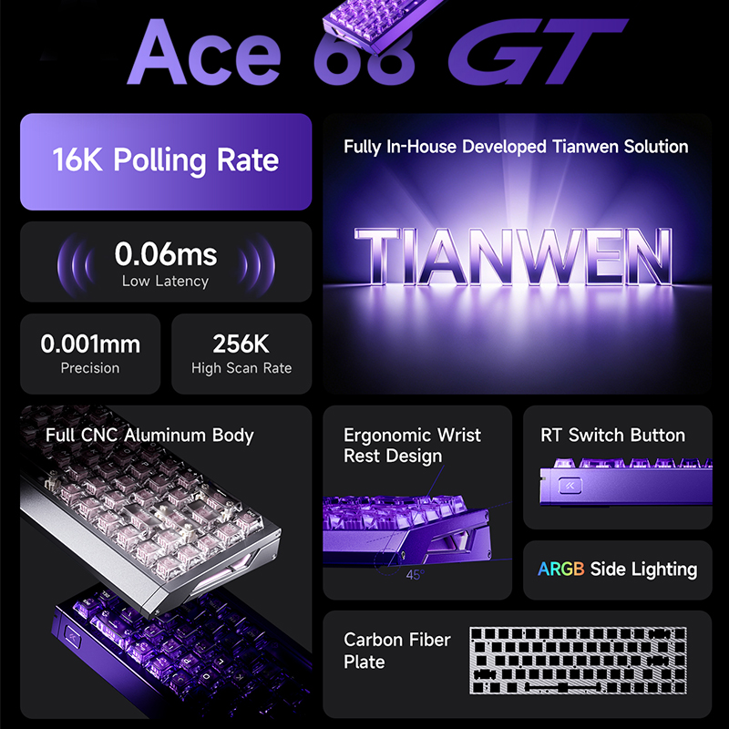 MCHOSE Ace 68 GT Aluminum Allo - Gaming Keyboard Type C recension och pris