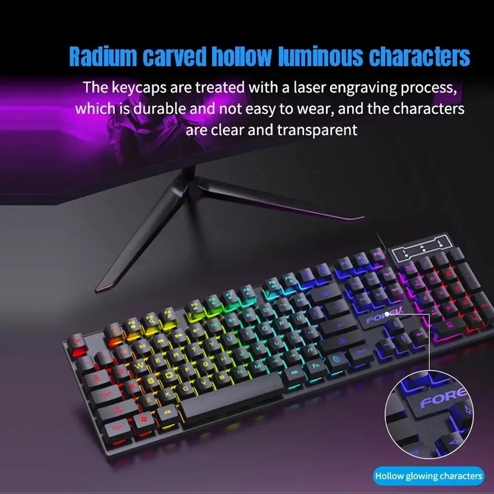 Kebidumei 104 key Backlit Mech - Keyboard Mouse Bundle Gaming recension och pris