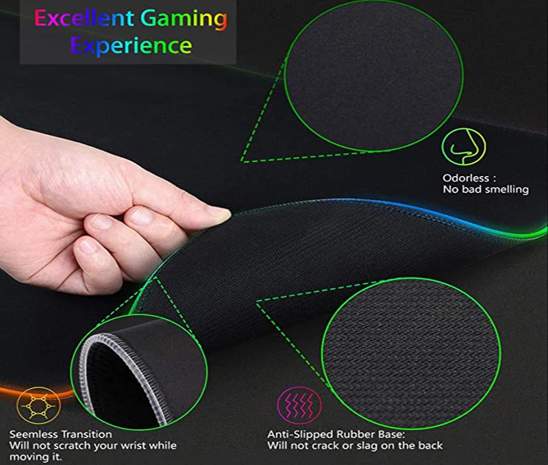 RGB XXL HD Large Black White G - Gaming Keyboard Hand recension och pris